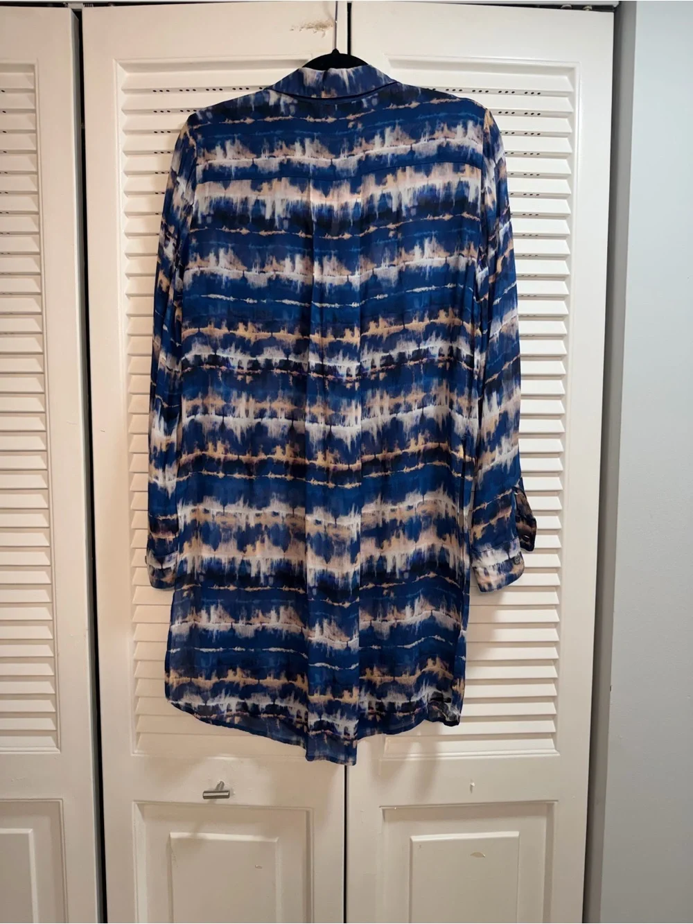 Fifteen Twenty Blue, White, Blush Tie-Dye Shirt Dress